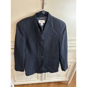Talbots Vintage Wool Button Front Cardigan Wool Made In USA‎ Size 8 Black